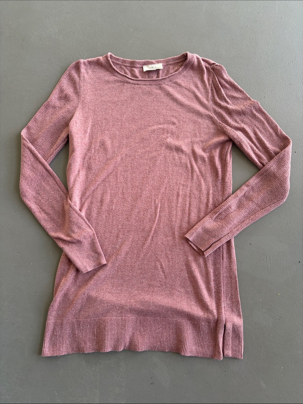 LOFT Tunic Sweater in Dusty Rose  Color Size Small